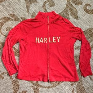 HARLEY DAVIDSON red front zip jacket sweatshirt Size XXL